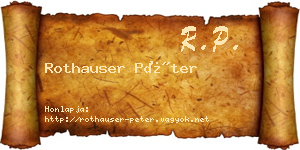 Rothauser Péter névjegykártya